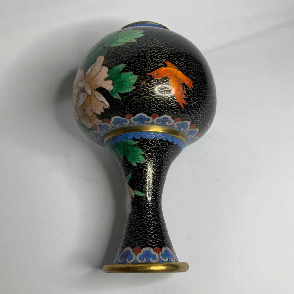 VTG Chinese Cloisonné Enamel Vase 6